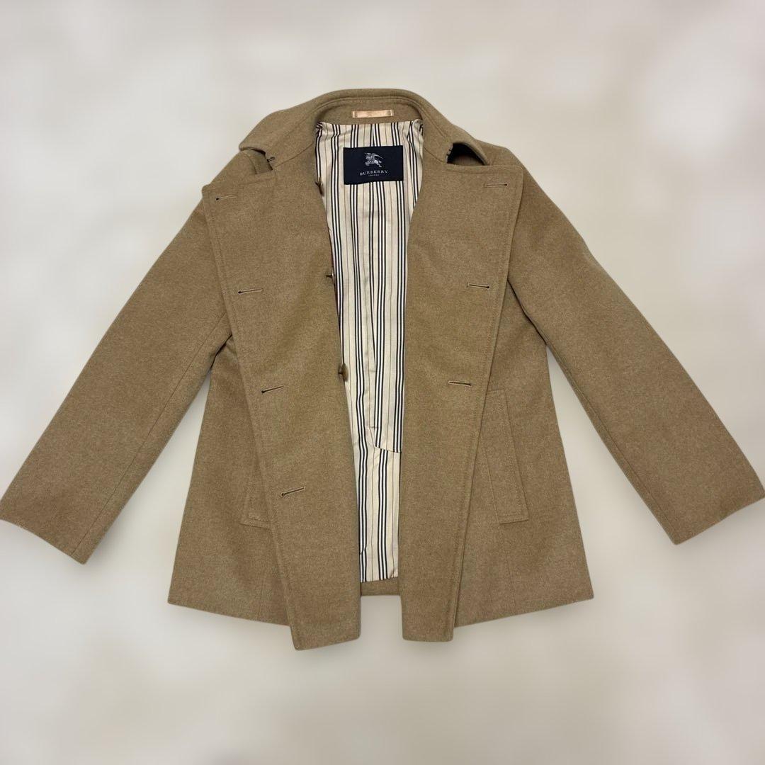 【美品】バーバリー　ロンドン　羊毛カシミアピーコート