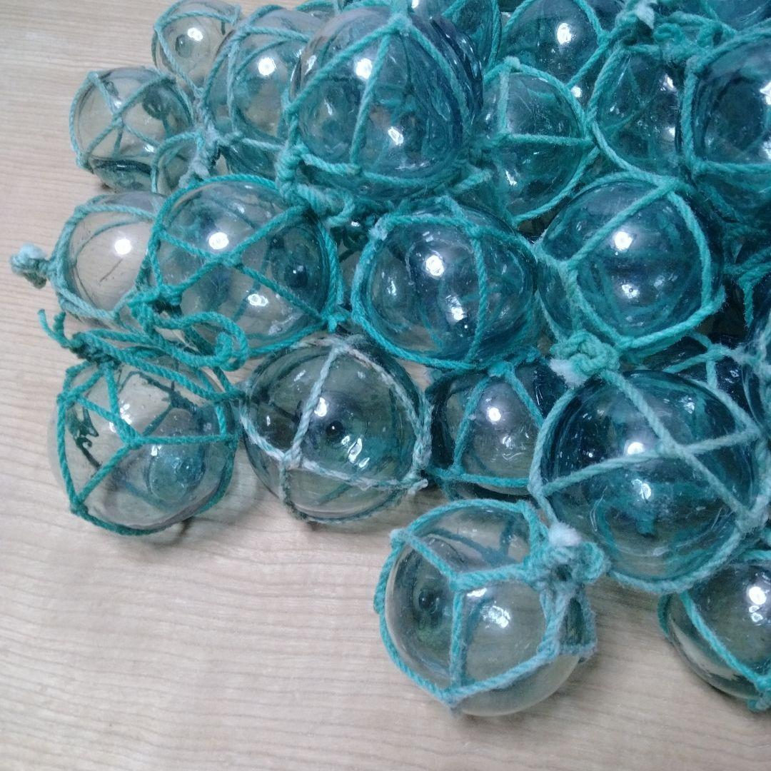 ガラス浮球　浮き玉　ガラス玉　漁具　 １００個セット　網紐付き