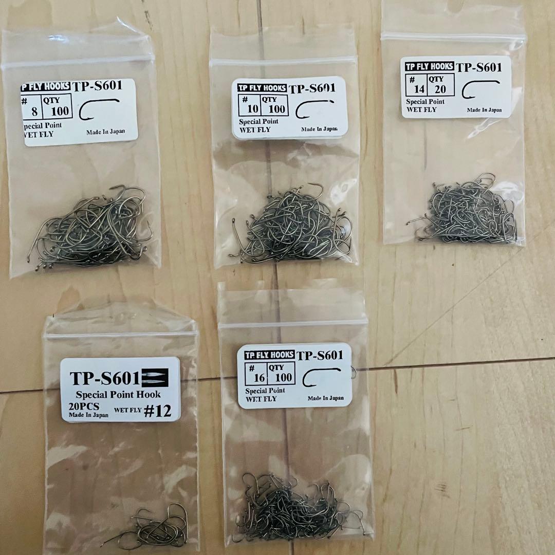 フライフィッシングのマテリアル、フライフック　タイイング