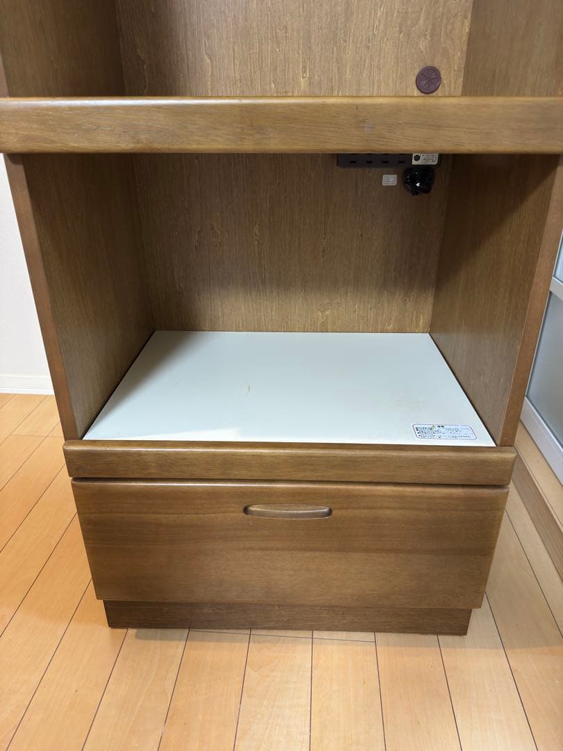出品25日迄延長　最終価格　カリモク　木製キッチンレンジボード 台　ブラウン