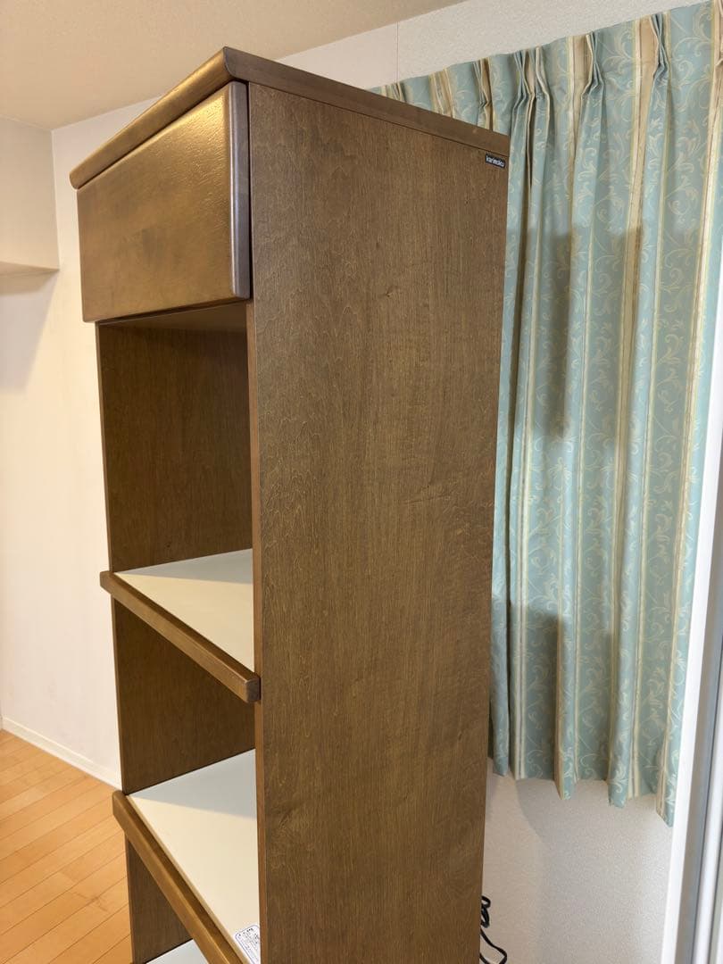 出品25日迄延長　最終価格　カリモク　木製キッチンレンジボード 台　ブラウン