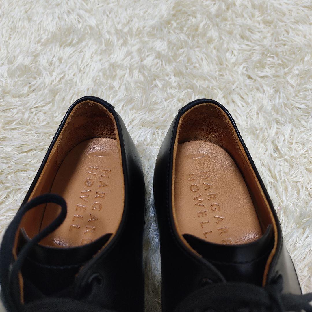 美品 マーガレットハウエル　レースアップシューズ 本革 22.5 ブラック