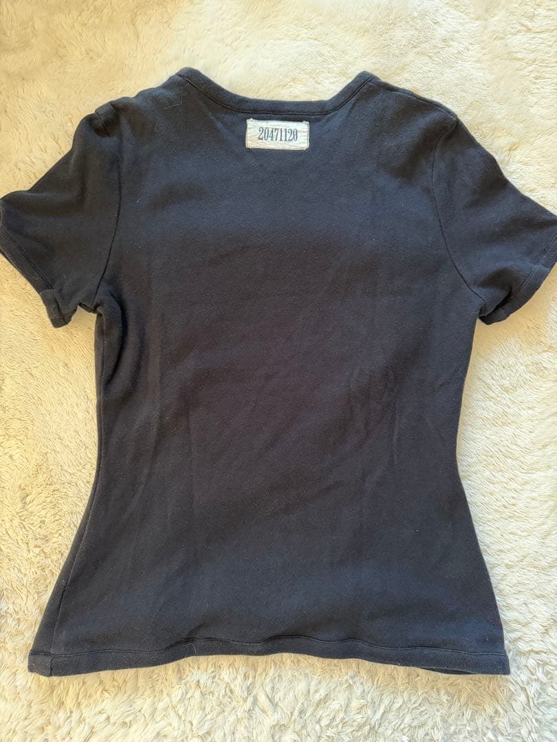 20471120 トライヴェンティ　黒　半袖　Tシャツ 立体　原宿　レア　古着
