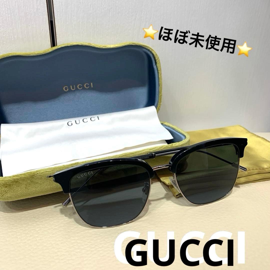 ☆ほぼ未使用☆GUCCI　サングラス　スクエア　アジアンフィット　軽量　黒