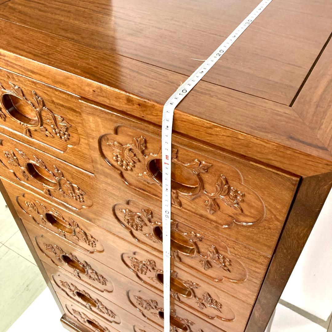 【美品】無垢材 タンス 箪笥 木製6段 引き出し 収納