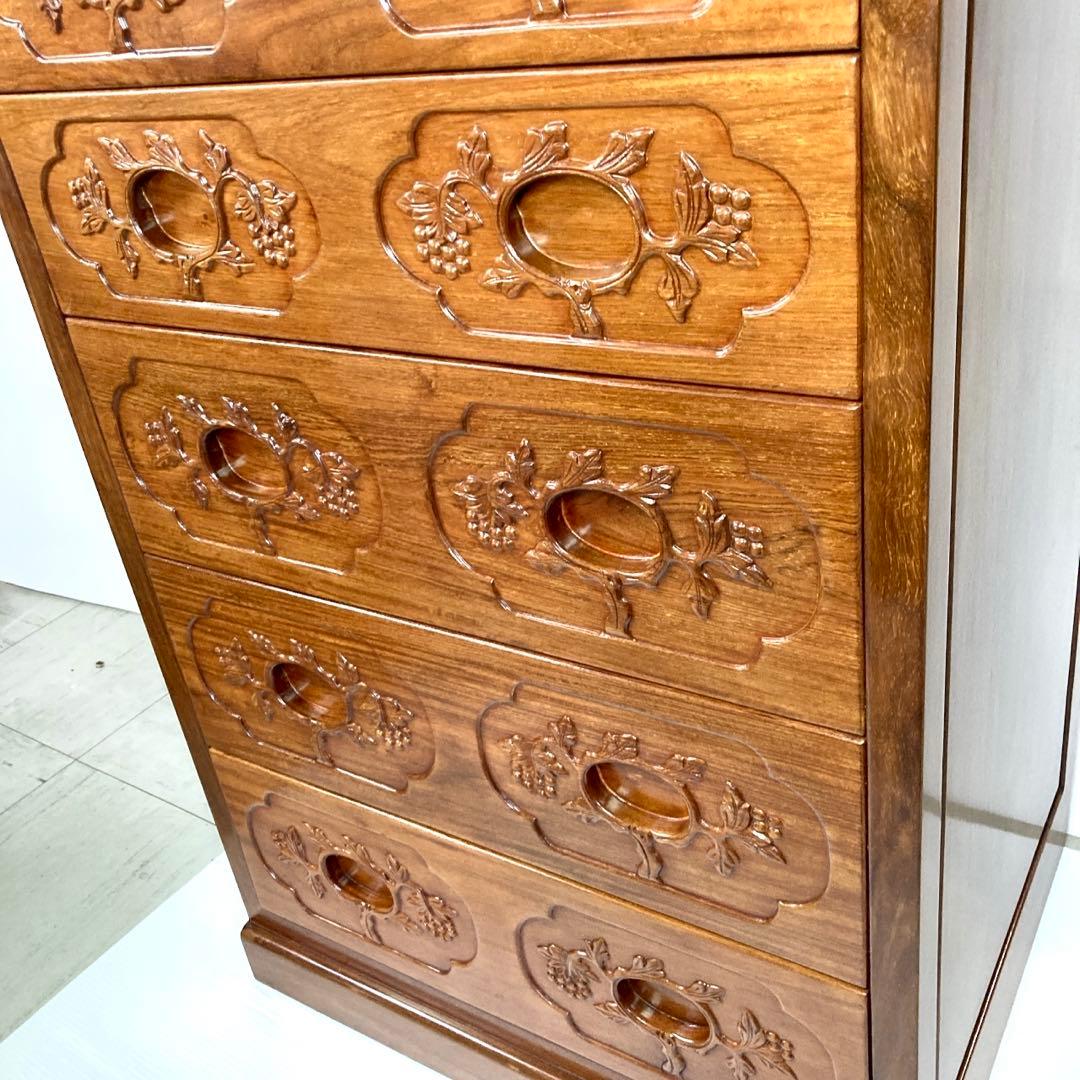 【美品】無垢材 タンス 箪笥 木製6段 引き出し 収納