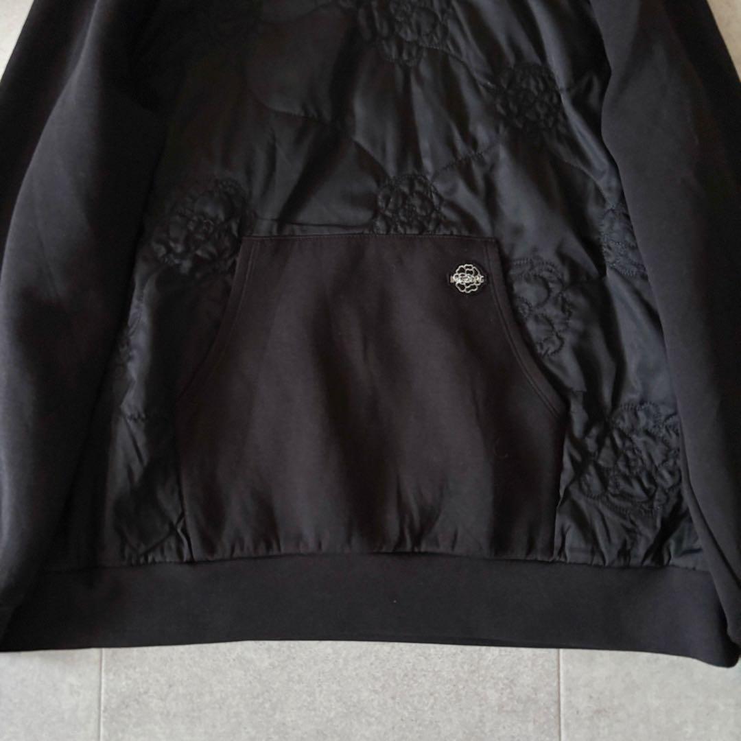 美品✨️インゲボルグ カメリア柄 キルティング切替ラグランパーカー 3 ブラック