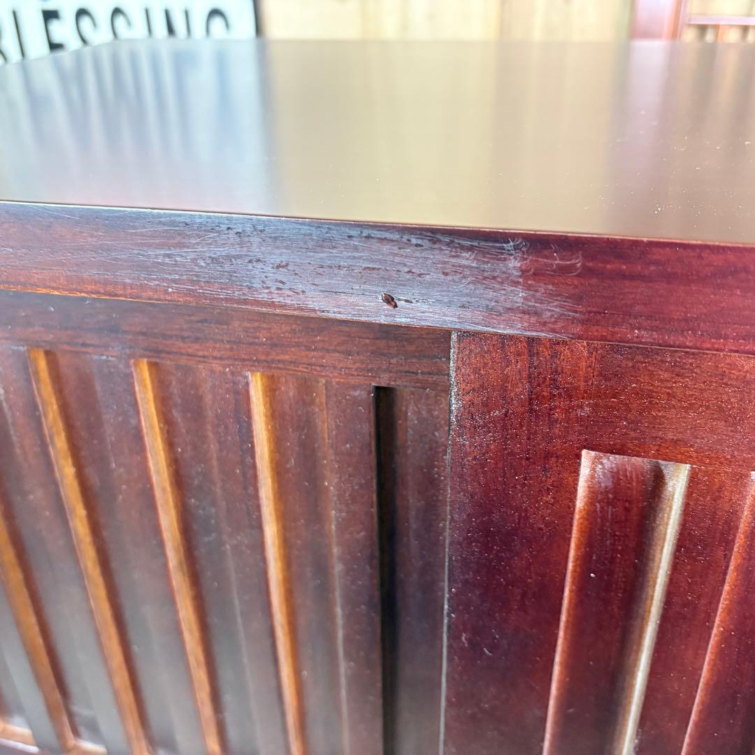 訳あり品！【81】民芸家具木製桐材無垢引き戸チェストタンス木製収納家具和室和風