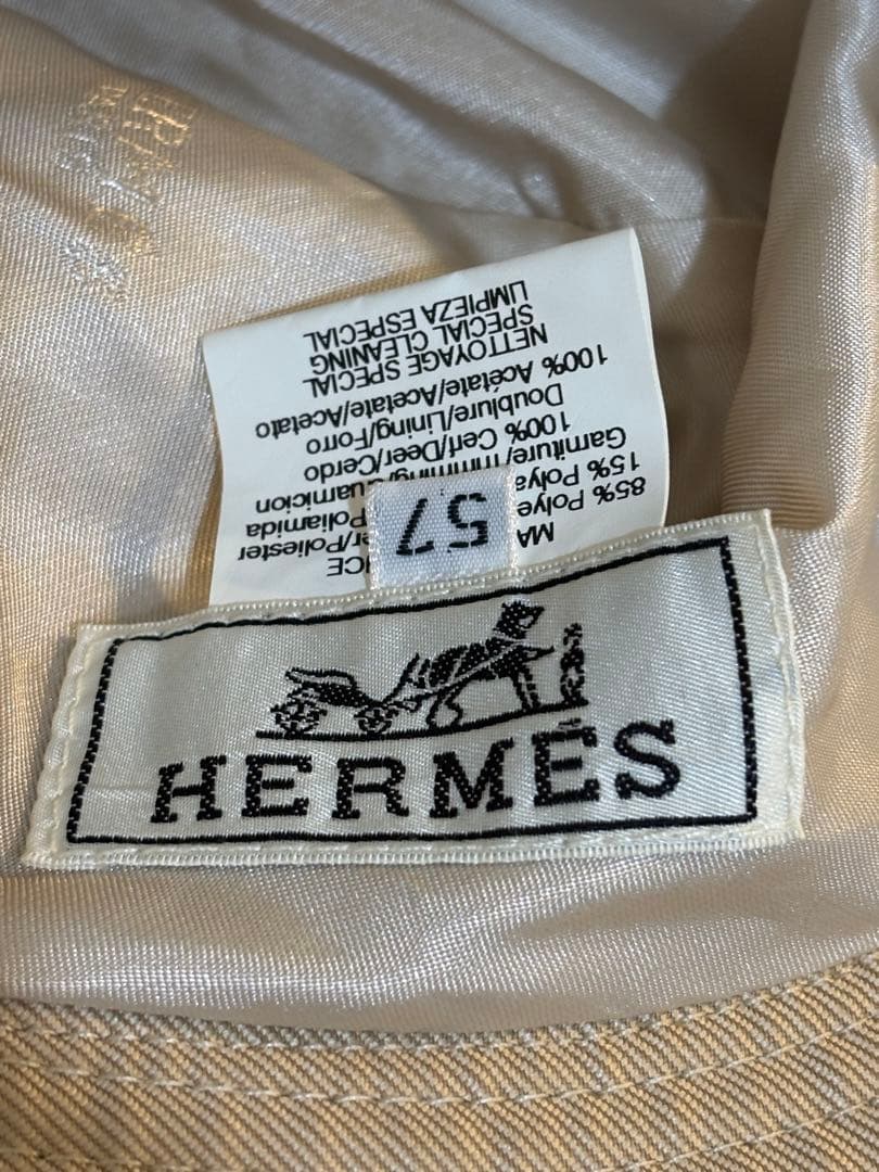 エルメス　フランス製　ベージュ バケットハット