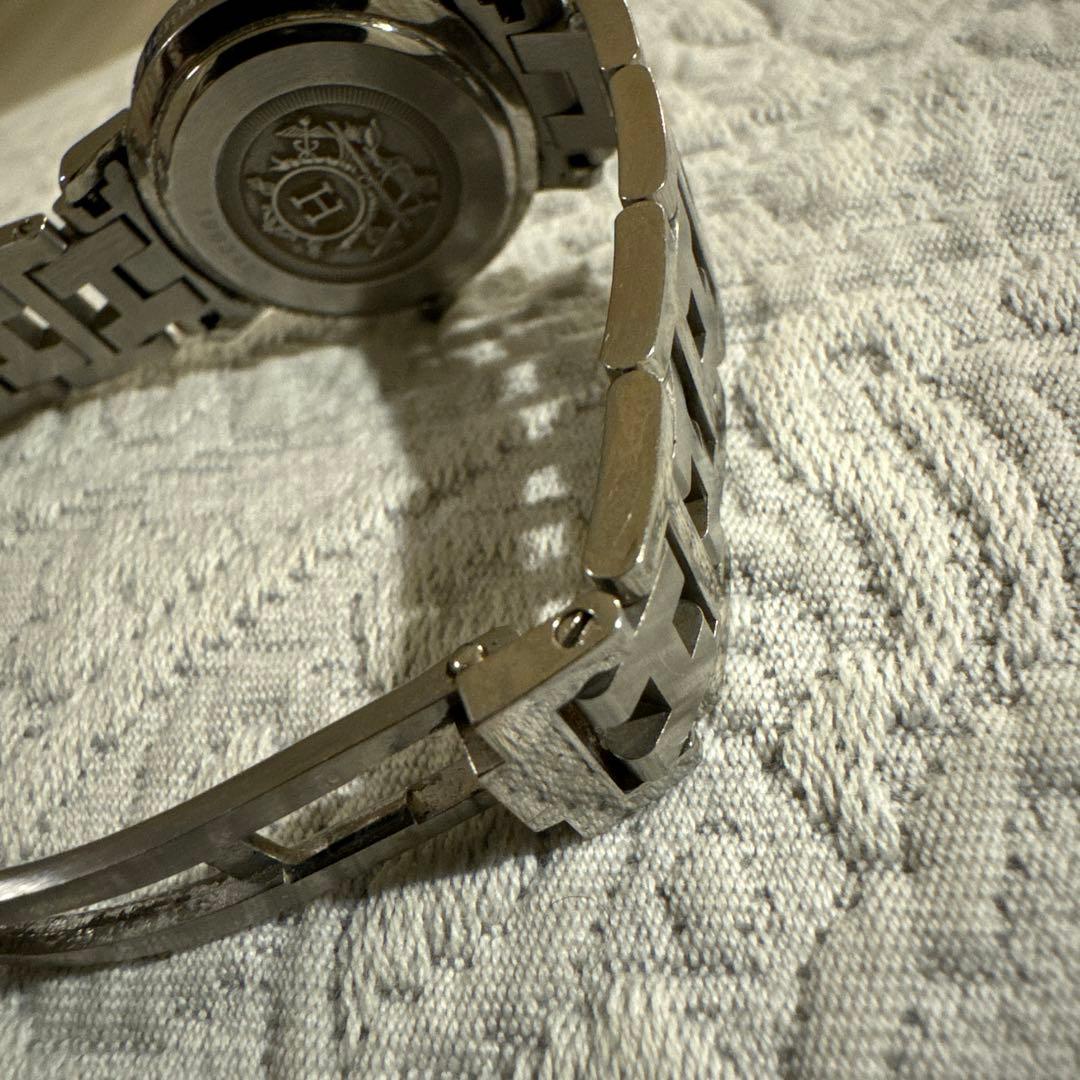 HERMES 時計 ステンレススチール 白　クリッパー　エルメス