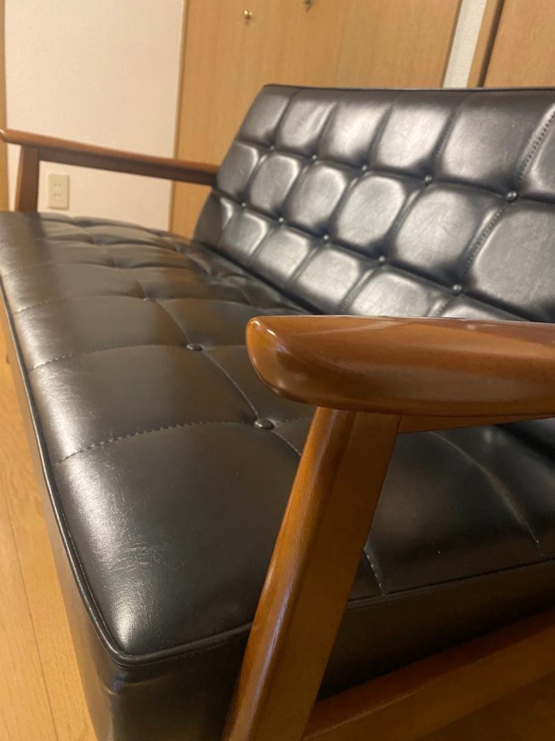 カリモク60 Kチェア 2シーター スタンダードブラック ☆極美品☆