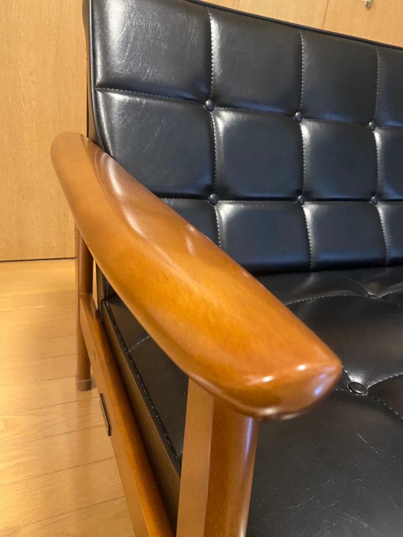 カリモク60 Kチェア 2シーター スタンダードブラック ☆極美品☆