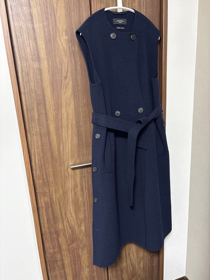 Weekend Max Maraヴァージンウール ダブルフェイス ジレ ネイビー