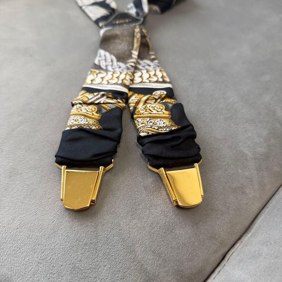 エルメス サスペンダー シルク ツイリー ゴールド 金具