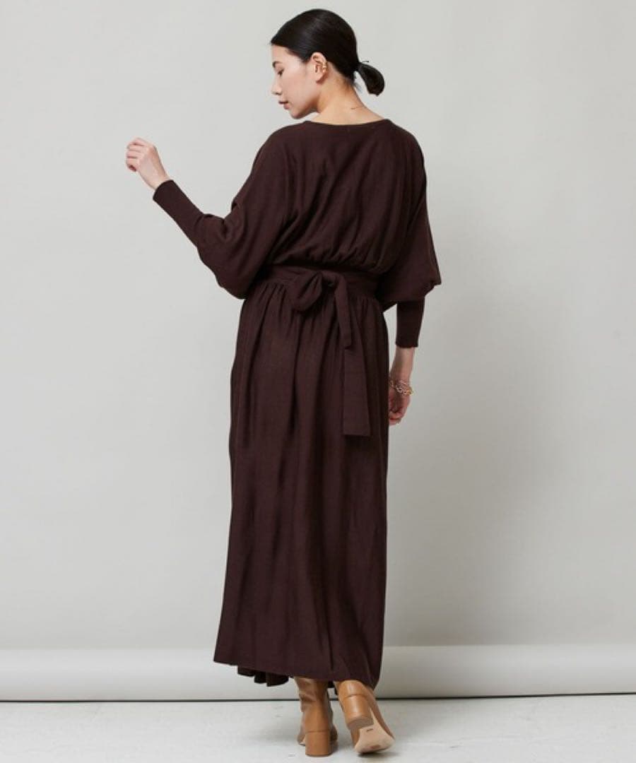 美品✨Curensology(カレンソロジー)ギャザードルマンニットワンピース