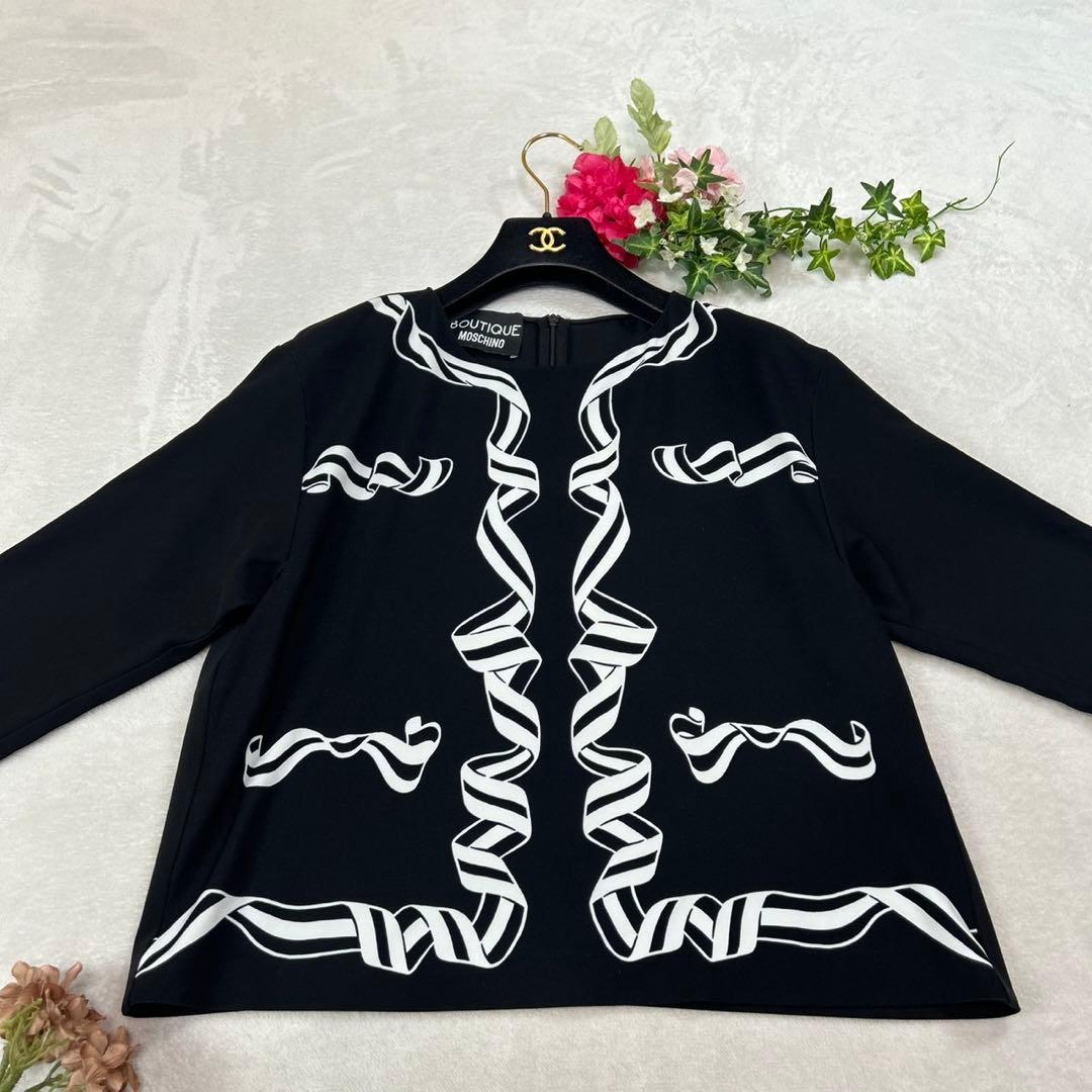 J911 新品未使用 L ブティックモスキーノ カットソー ブラック レディース