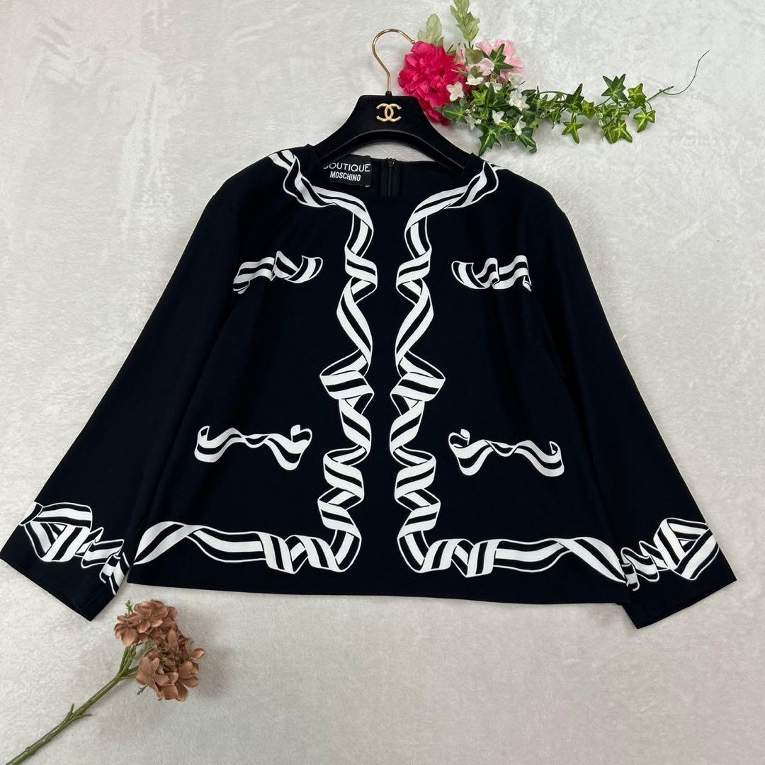 J911 新品未使用 L ブティックモスキーノ カットソー ブラック レディース