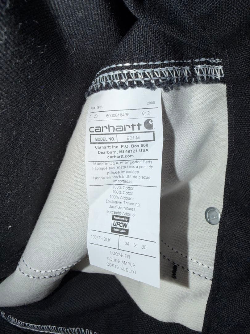 カーハート　ダブルニー　W34L30 ブラック