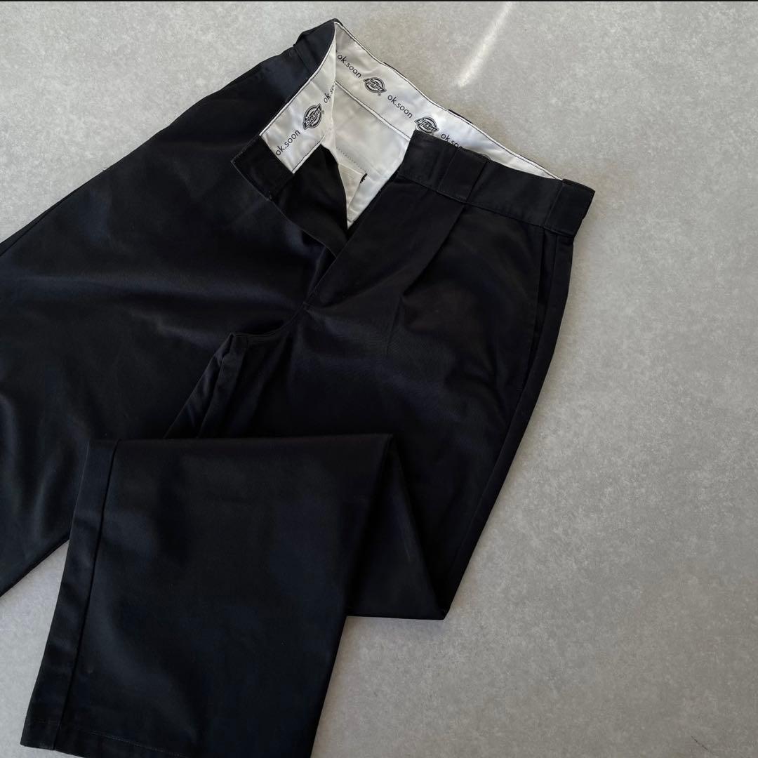 ok.soon×dickies ワイドチノパンツ (ブラック)