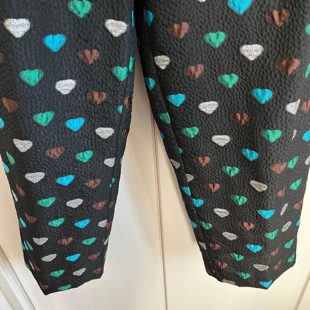 メゾンスペシャルHeart Jacquard Pants ブラック/グリーン