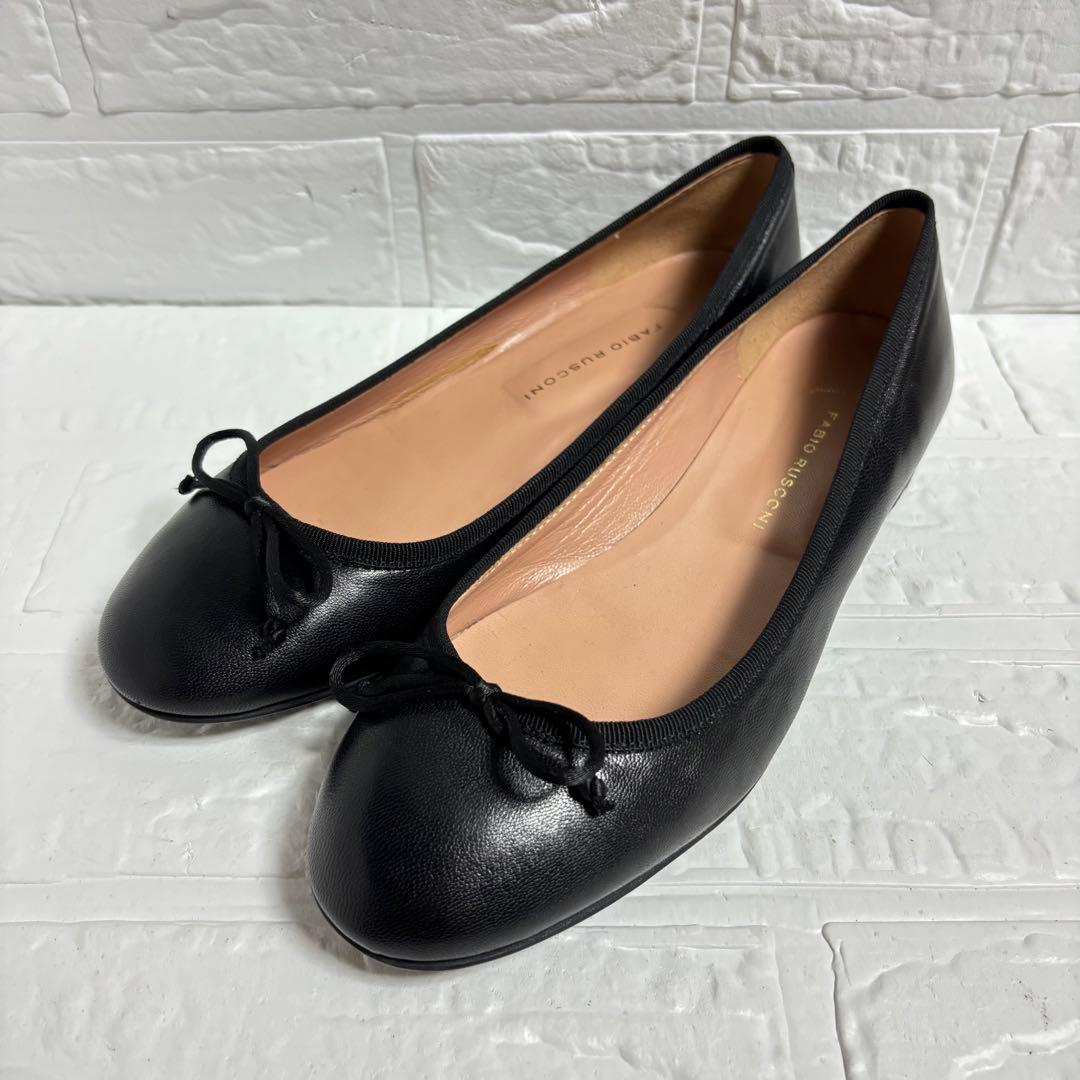【極美品】FABIO RUSCONI フラットパンプス リボン 23.5cm
