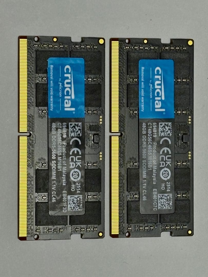 crucial DDR5-5600 SODIMM 96GBキット