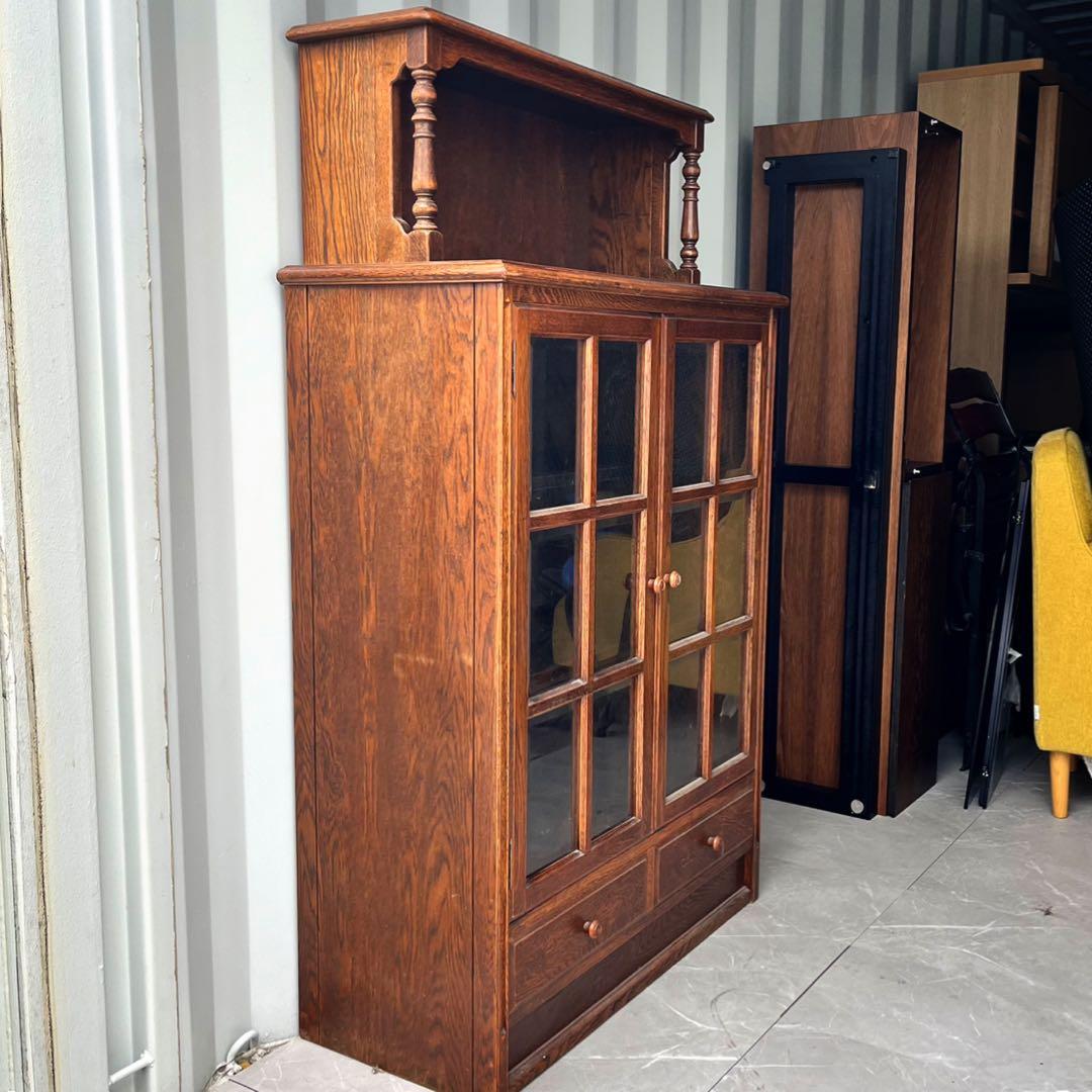 取付無料！三越家具 ブルージュ おしゃれアンティーク 天然木キャビネット 本棚✨