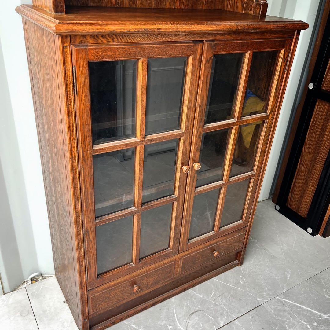 取付無料！三越家具 ブルージュ おしゃれアンティーク 天然木キャビネット 本棚✨