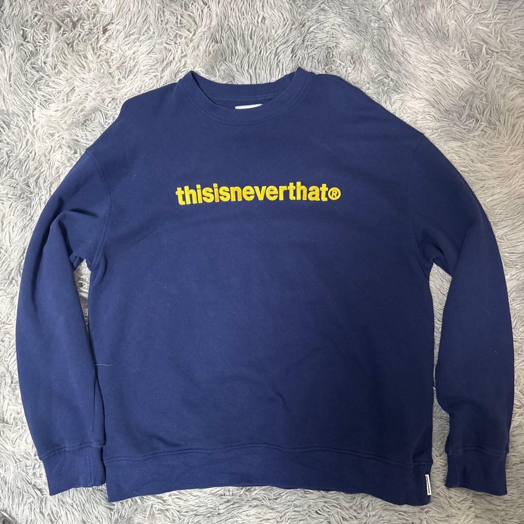 thisisneverthat ネイビー ロゴ スウェット