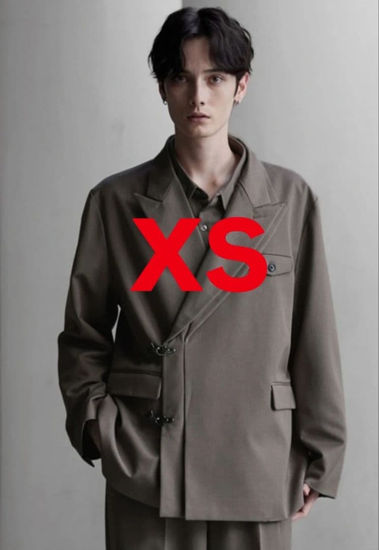 【CLEL 】プライムTR ダブルラペルテーラードジャケット　杢ベージュ（XS）