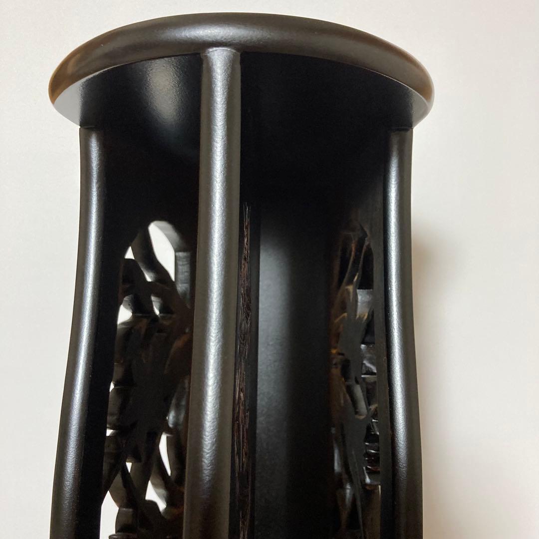 伝統工芸 日光彫 百合の花 マガジンラック 木彫り 和風