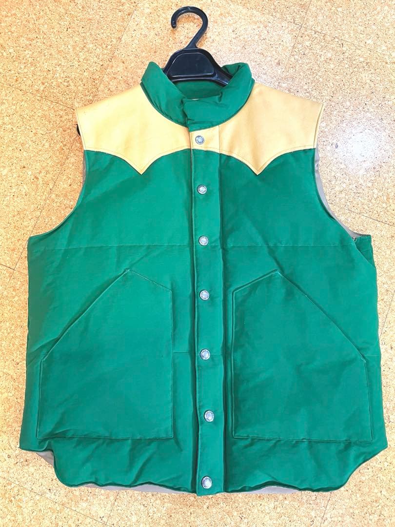 極美品 シュガーケーン レザーヨークダウンベスト Lサイズ Sugar Cane