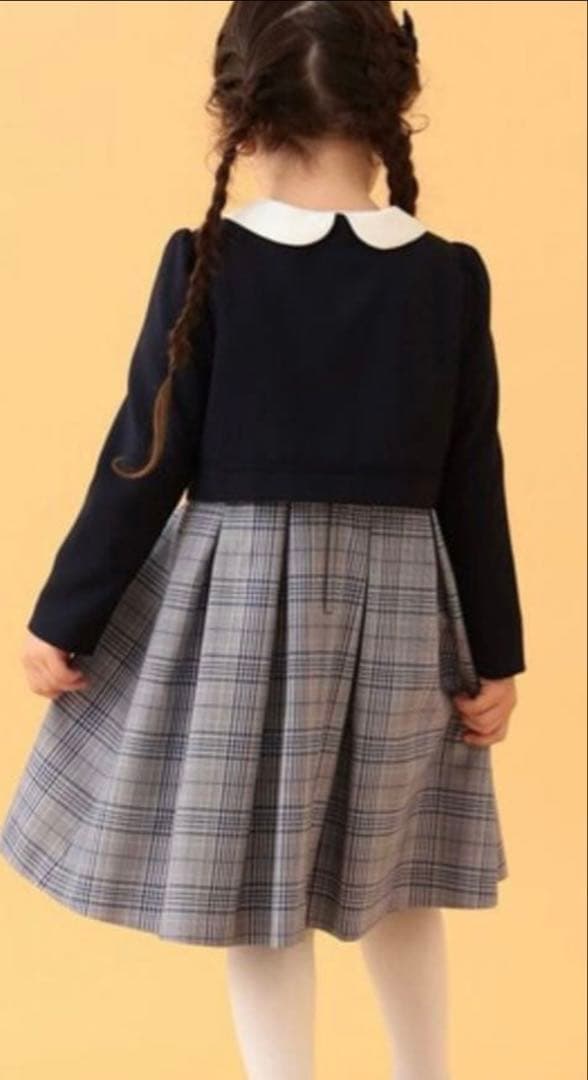 【ほぼ未使用】BEAMSmini セレモニーワンピー+ボレロセット120襟汚れ有