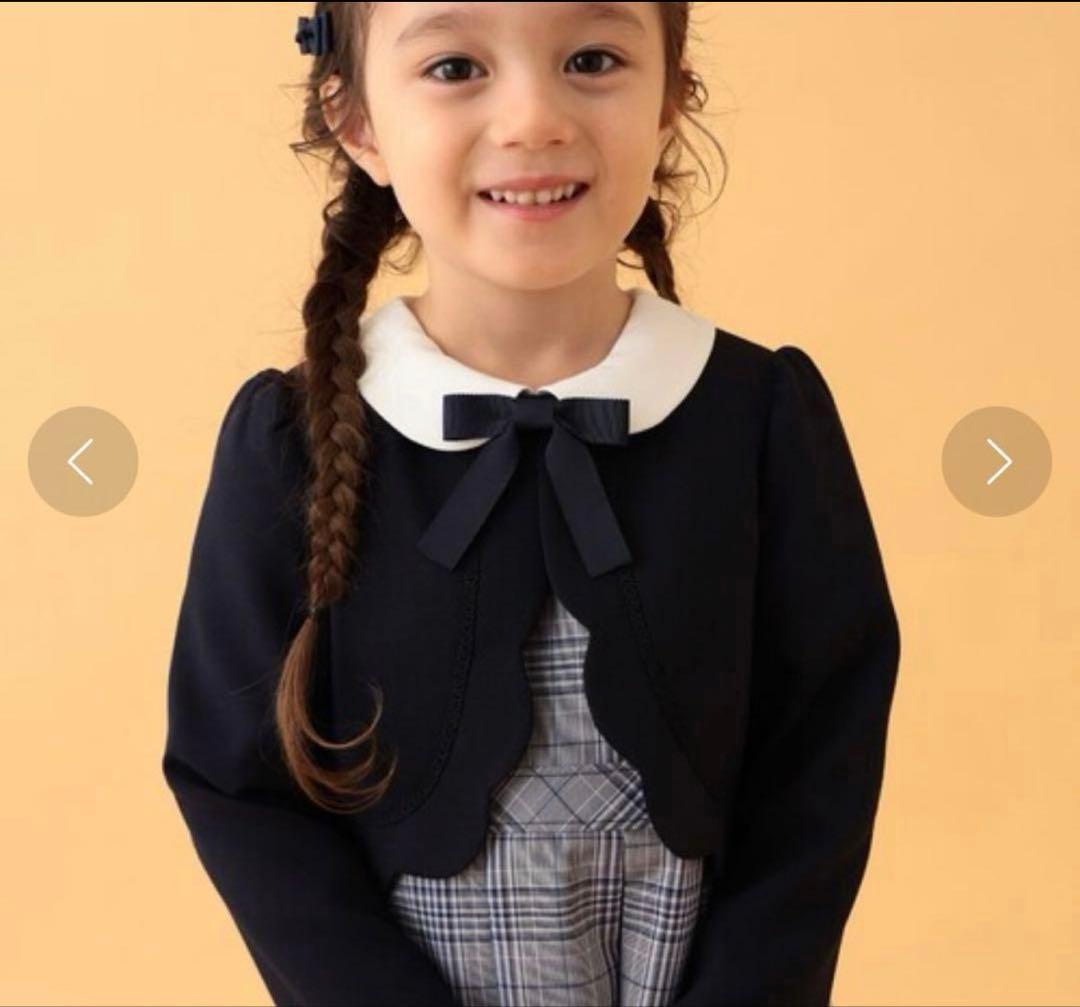 【ほぼ未使用】BEAMSmini セレモニーワンピー+ボレロセット120襟汚れ有