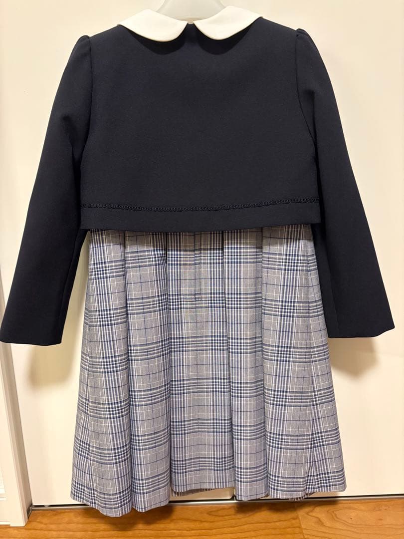 【ほぼ未使用】BEAMSmini セレモニーワンピー+ボレロセット120襟汚れ有