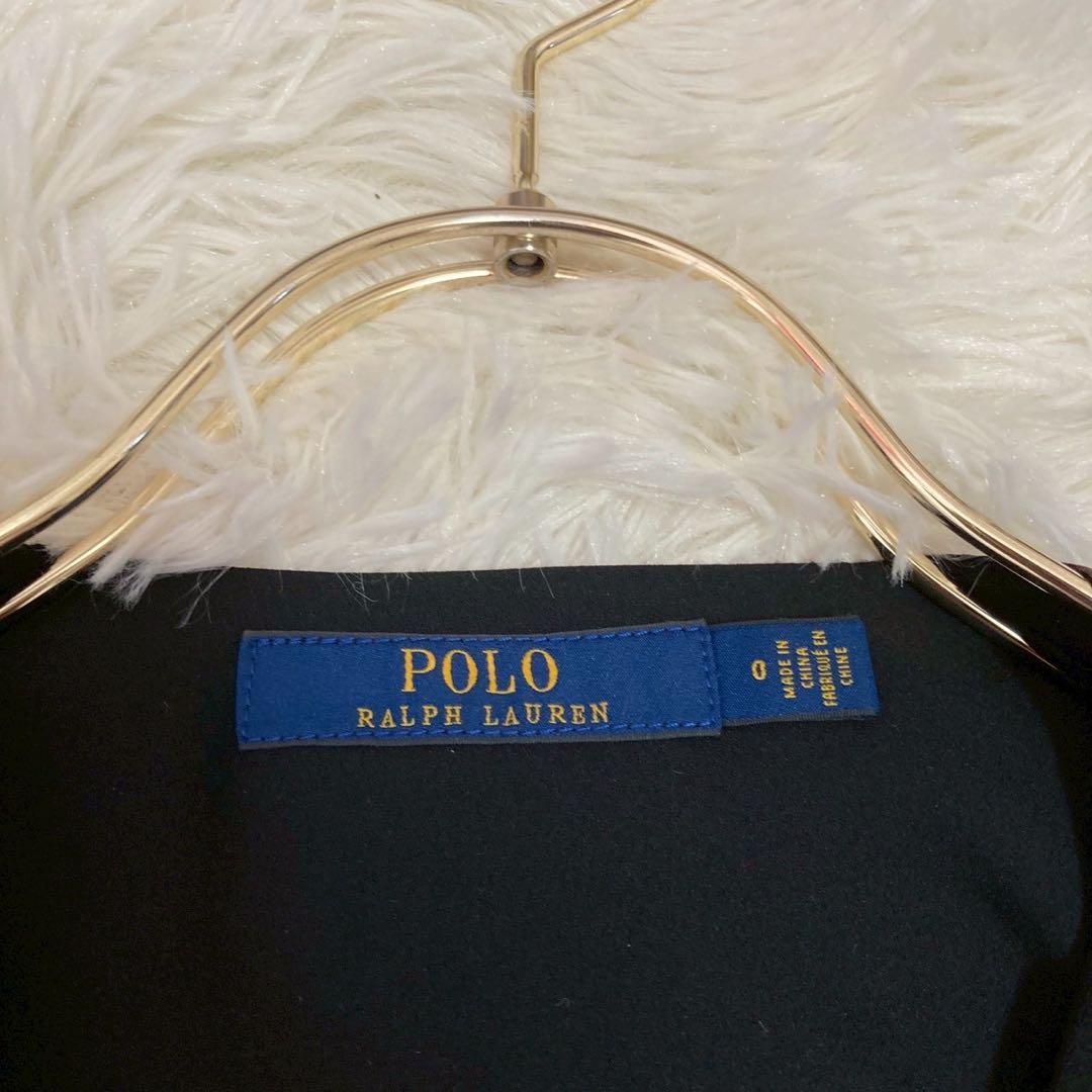 RALPH LAUREN 花柄ワンピース ブラック 0 Ｖネック お呼ばれ