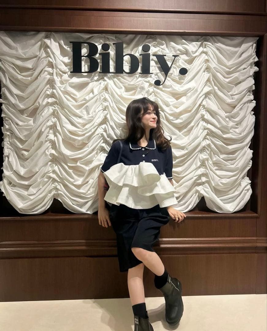 bibiy ポロペプラムトップス