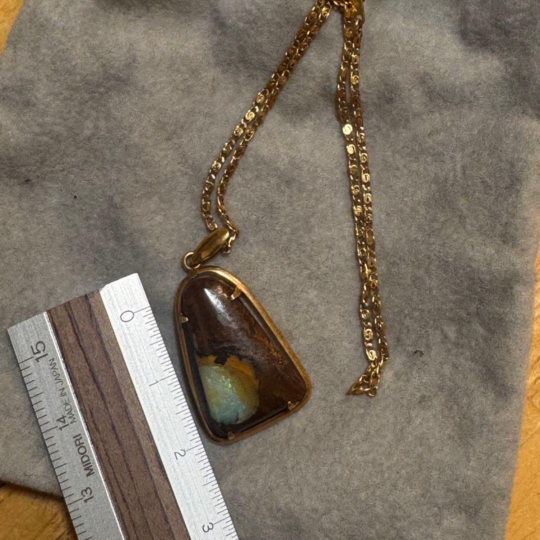 値下げ可‼️ ボルダーオパール　ネックレス　K18