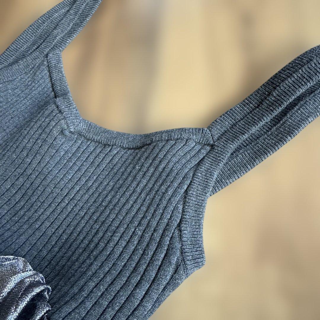 リブ編みフリルビスチェ ommo