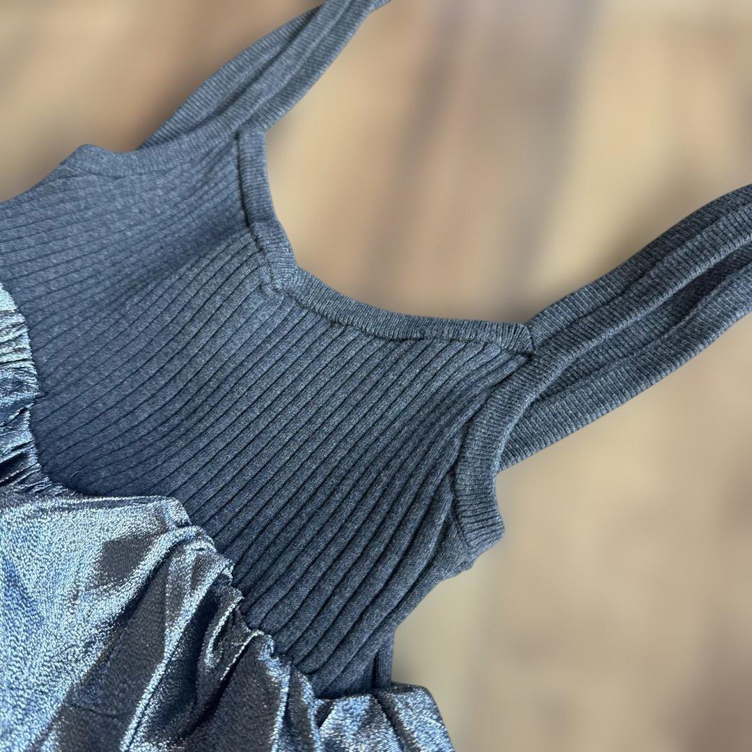 リブ編みフリルビスチェ ommo