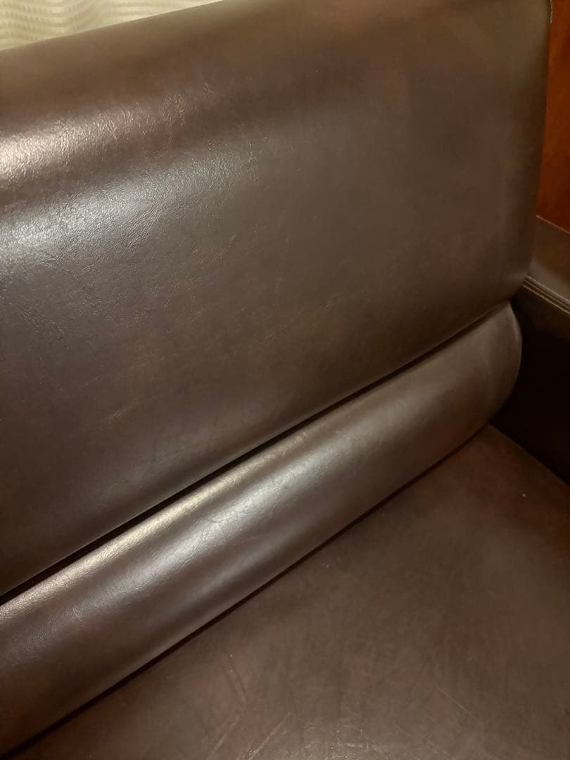 レザーソファ 1p ダークブラウン