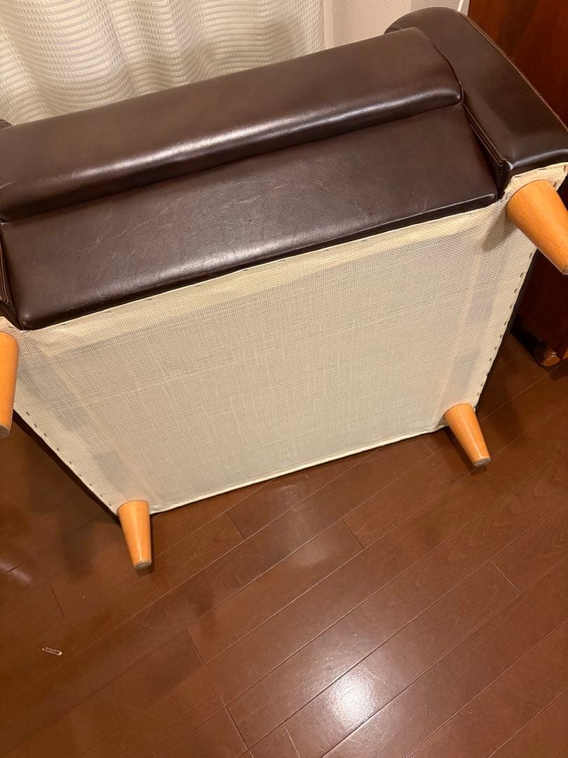 レザーソファ 1p ダークブラウン