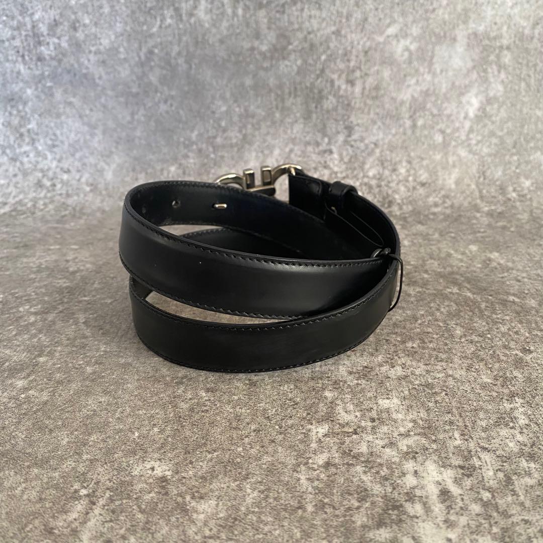 サルヴァトーレフェラガモ ダブルガンチーニ ベルト ブラック シルバー 黒