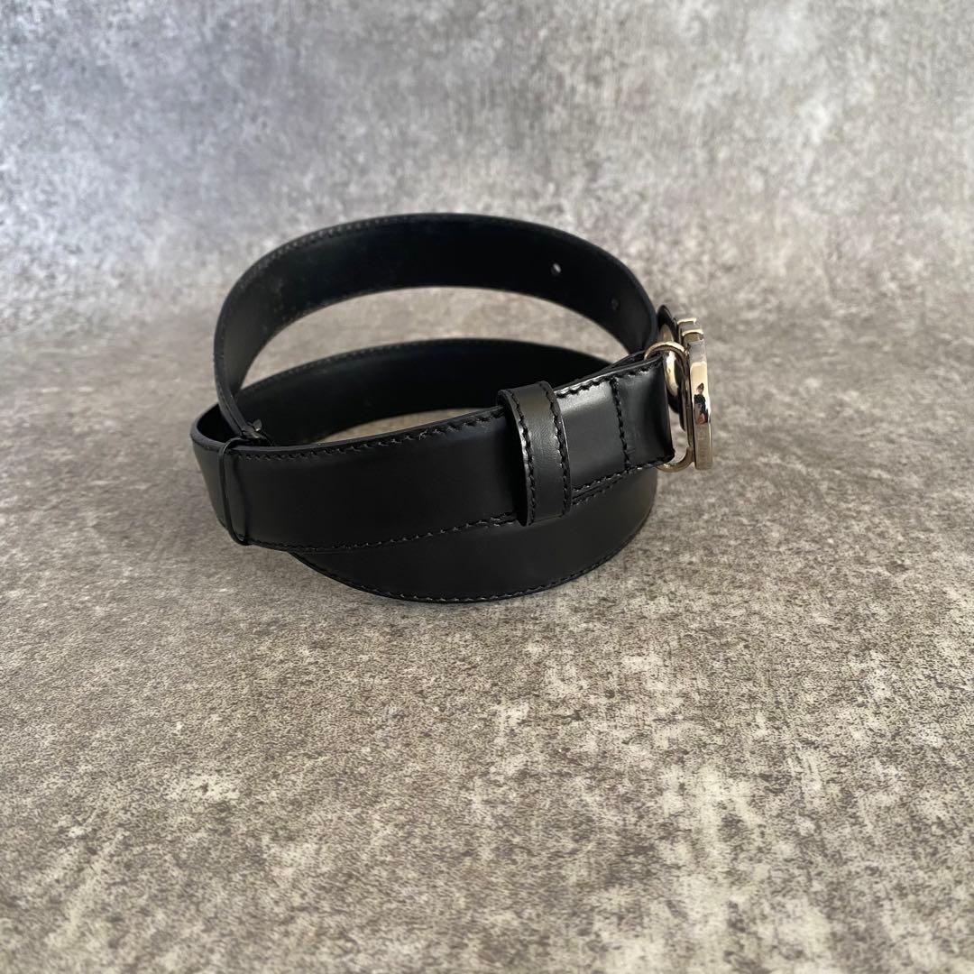 サルヴァトーレフェラガモ ダブルガンチーニ ベルト ブラック シルバー 黒