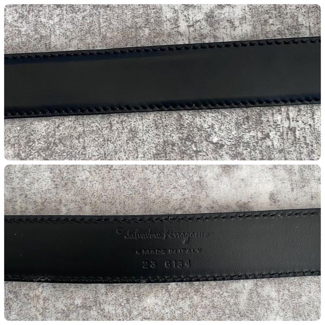 サルヴァトーレフェラガモ ダブルガンチーニ ベルト ブラック シルバー 黒
