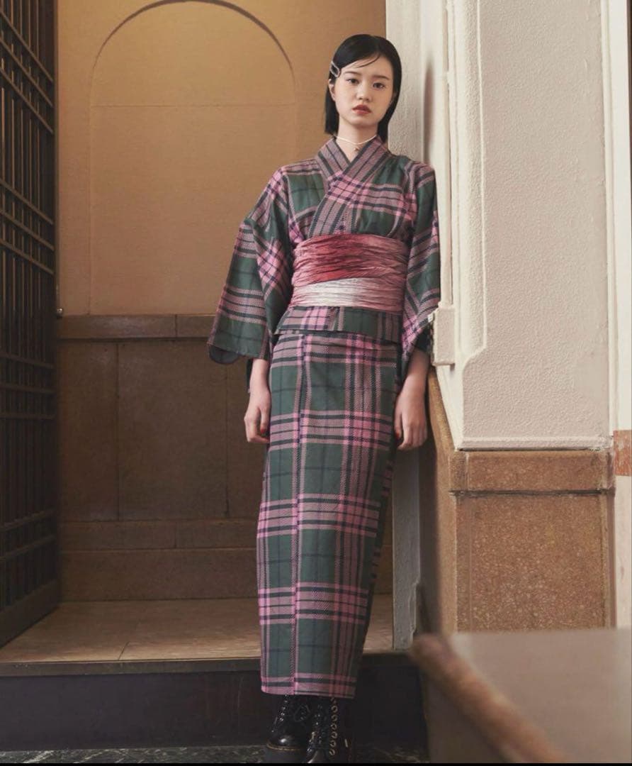 jouetie タータンチェックセパレート浴衣　グリーン