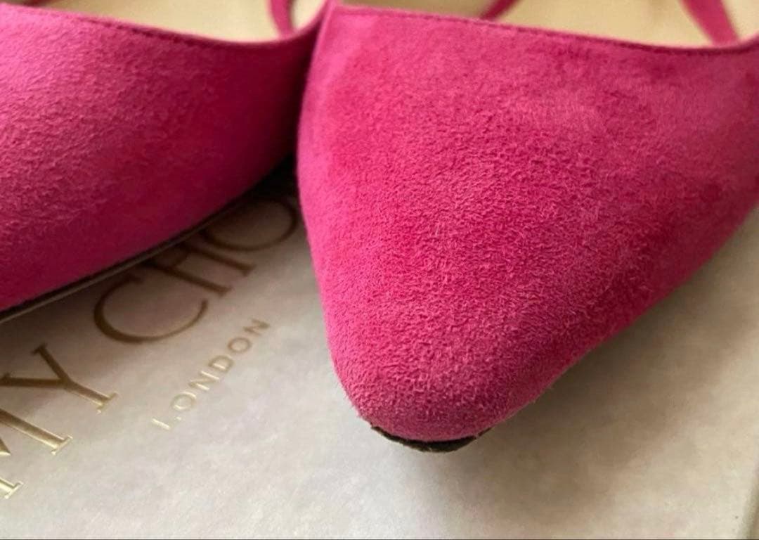 JIMMY CHOO ピンク フラットシューズ