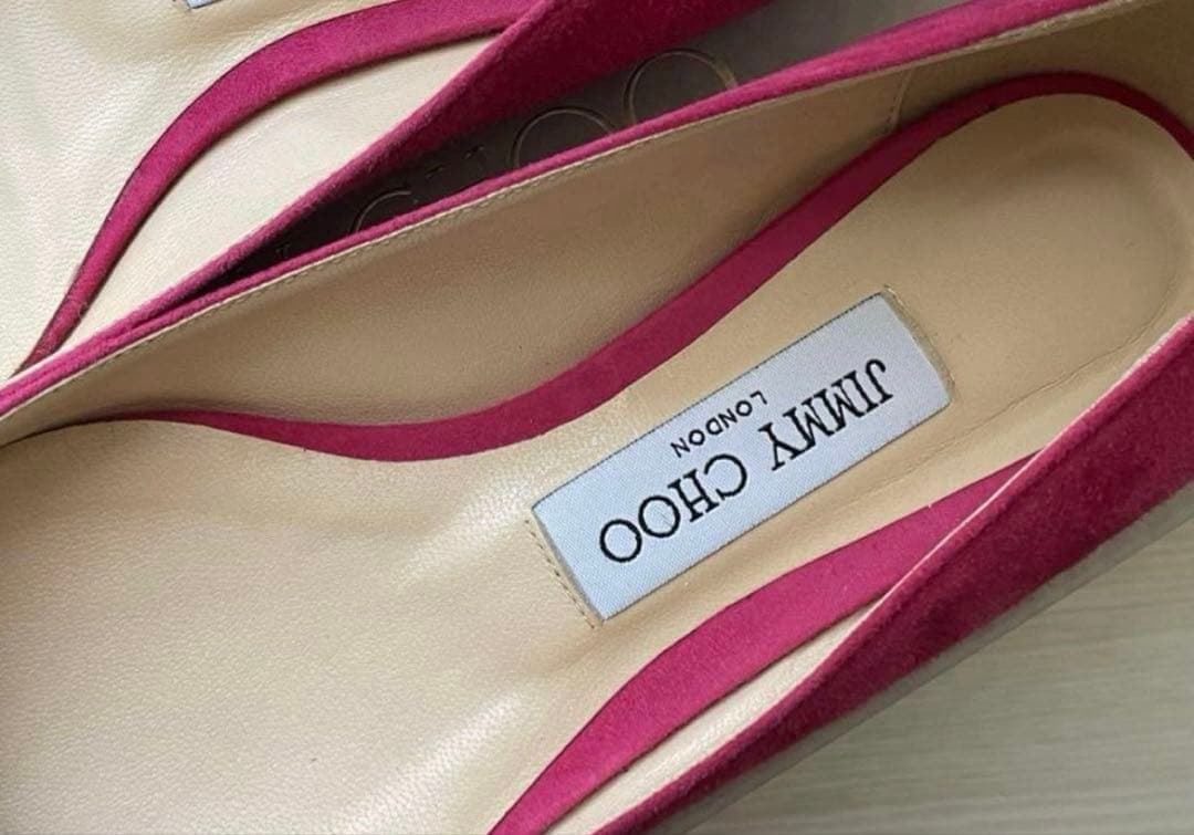JIMMY CHOO ピンク フラットシューズ