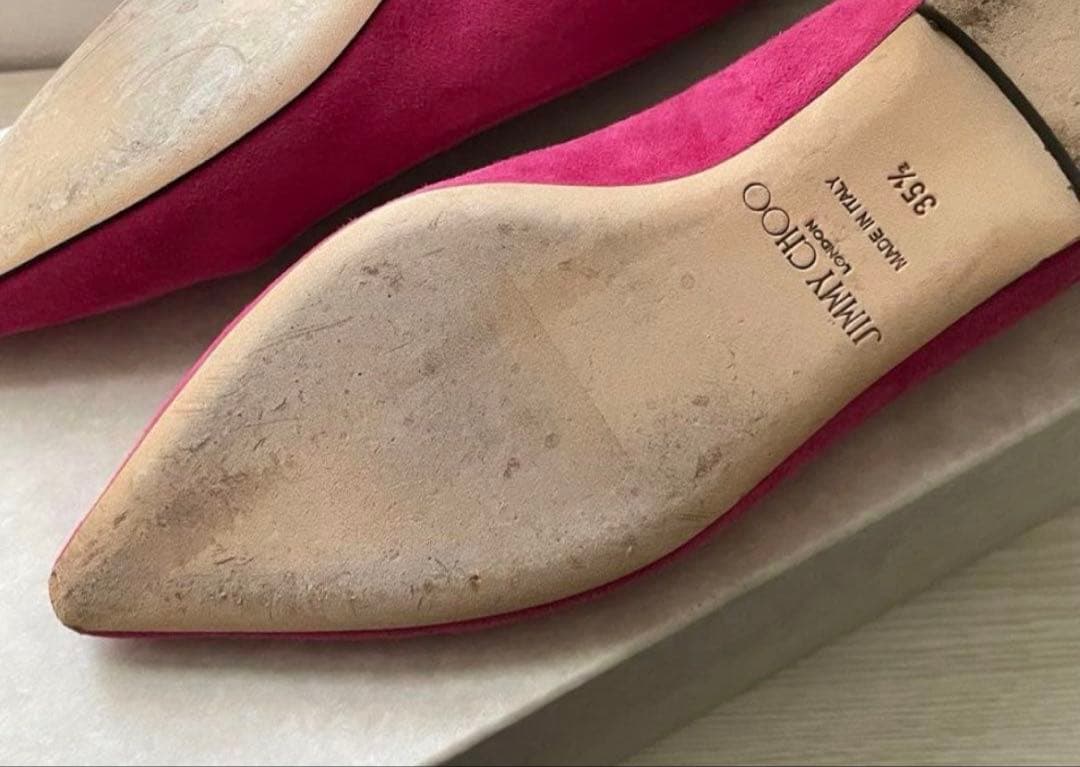 JIMMY CHOO ピンク フラットシューズ