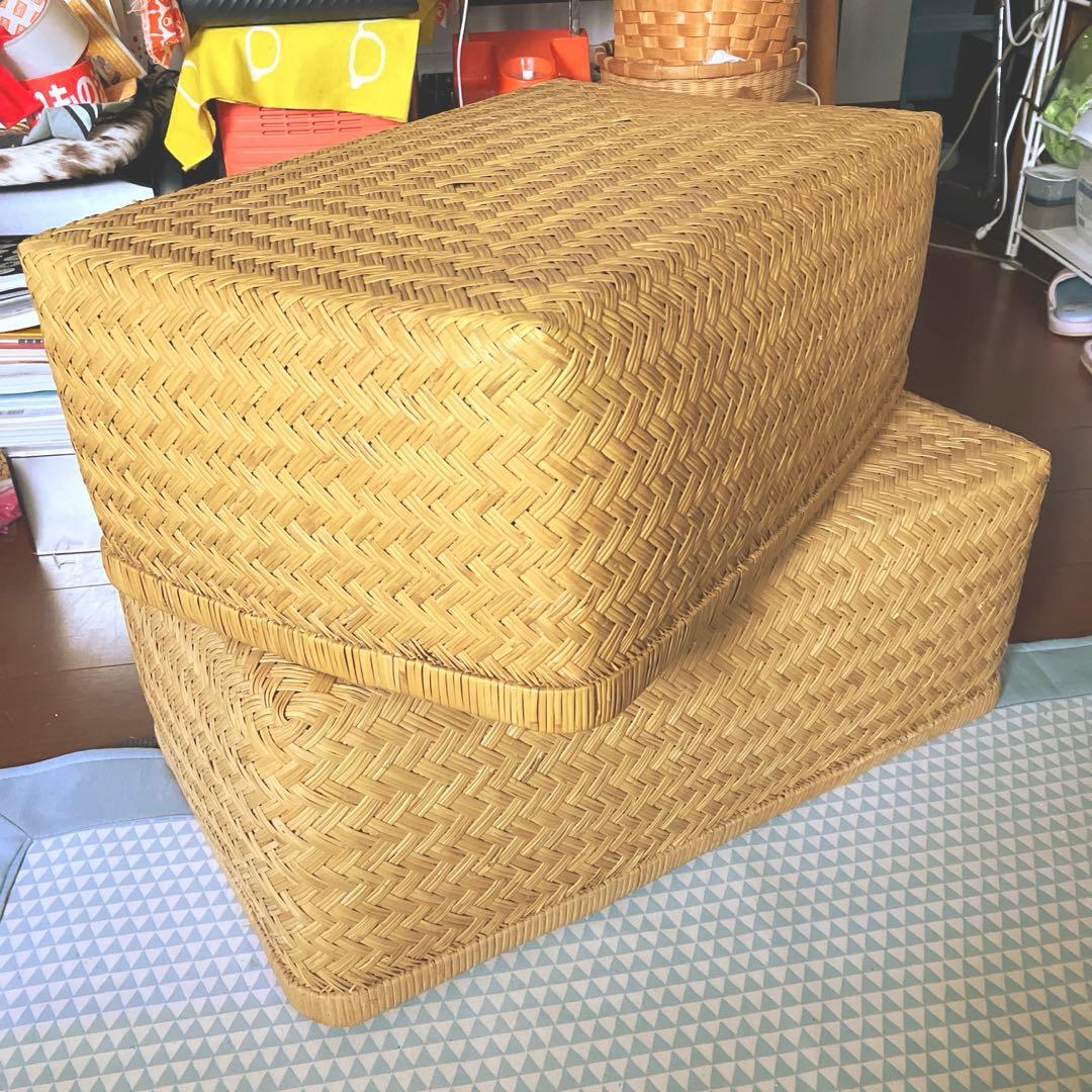 昭和レトロ 大きいサイズ 行李 クリーニング済み 収納 籠 ① 超美品